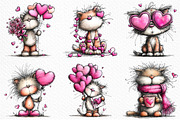 Whimsical Cats Valentine's Day PNG, an Illustration by Craft Nest (Thumbnail 5 of 11)