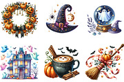 Watercolor Spooky Season Clipart, an Illustration by DreamArtGraphic (Thumbnail 4 of 5)