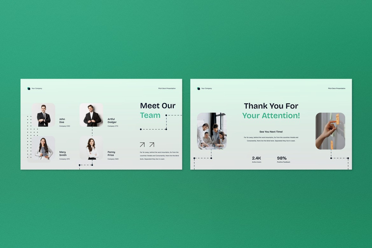 White Green Pitch Deck Google Slide, a Presentation Template by graphicook (Photo 4 of 4)