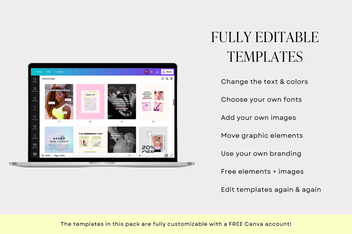 Ecommerce Shop Template Pack | Canva, a Social Media Template by Fourteen Creative Co. (Photo 2 of 13)
