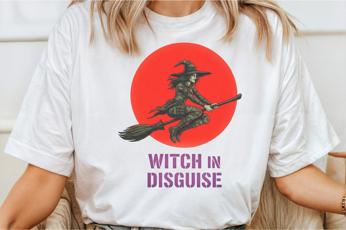 Camo Witch Halloween Sublimation, an Illustration by DreamCafeArt (Photo 2 of 6)