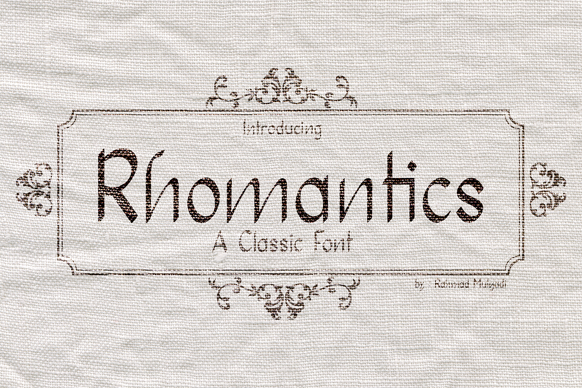 Rhomantics, a Sans Serif Font by BaronWNM (Photo 1 of 7)