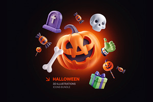 Halloween 3D Icons Pack