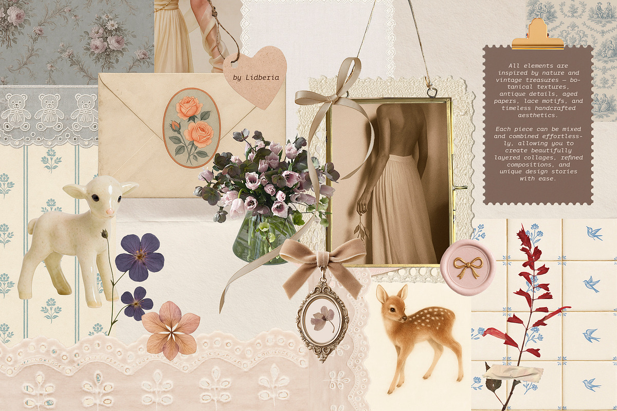 4 in 1: Romantic Archive Bundle, a Texture Graphic by Lidberia (Photo 9 of 9)