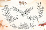 Floral Line Art Botanical Set Kit, a Decorative Illustration by Papatongartist (Thumbnail 5 of 10)