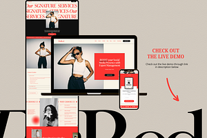 Red Squarespace Website Template