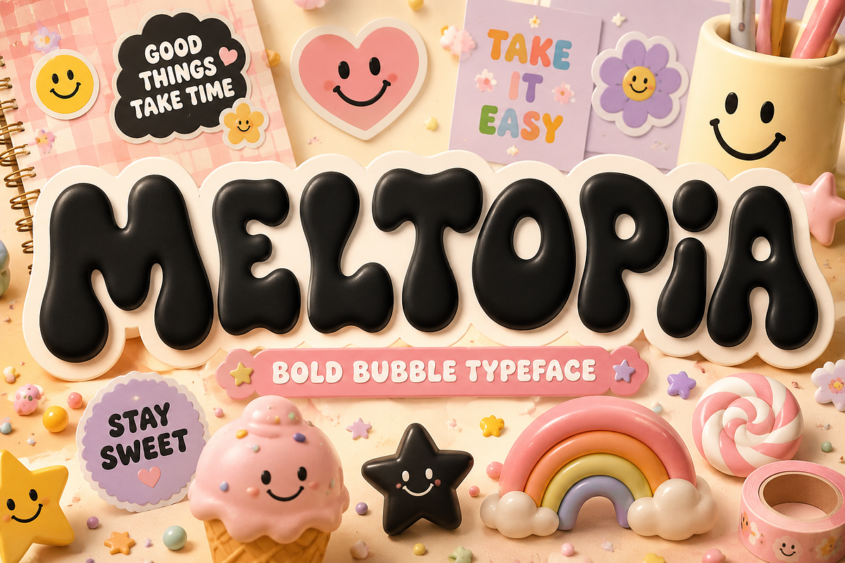 Meltopia Liquid Font for Branding, a Sans Serif Font by RAHMAT (Photo 3 of 4)