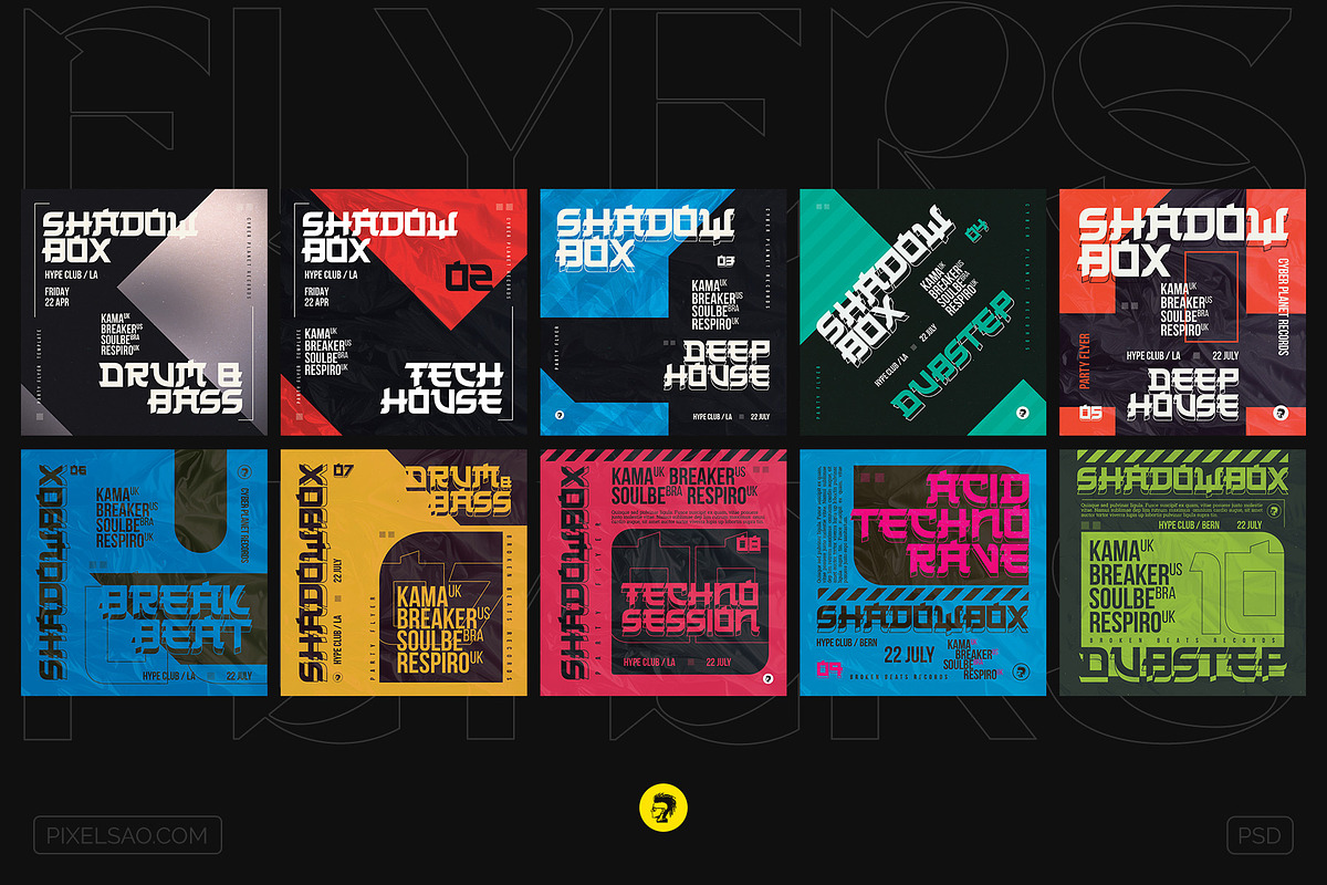 Shadowbox – Posters / Flyers Bundle, a Flyer Template by pixelsao (Photo 3 of 3)