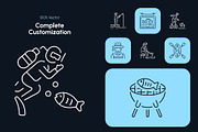 Fishing Icon Art Set, an Outline Icon by Prosymbols (Thumbnail 5 of 8)