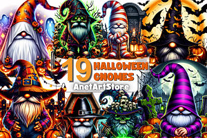 Halloween Gnomes Illustration