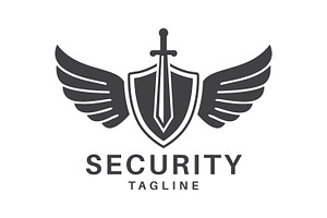 Shield, sword, and wings logo, a Branding & Logo Template by Saba Vector