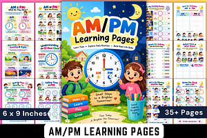 AM/PM Learning Pages, a Stationery Template by Designmela01
