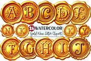 Gold Wax Stamp Letter Clipart, an Illustration by Rose Art (Thumbnail 1 of 7)