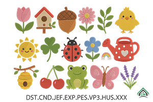 Garden Critters Embroidery Design, a Solid Icon by Craft Nest