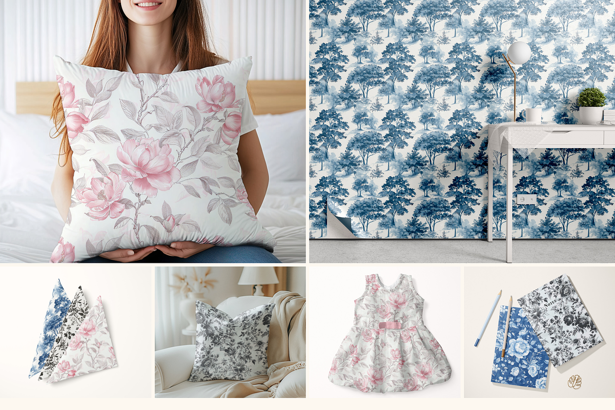 French Toile De Jouy Patterns, a Pattern Graphic by Ninterints (Photo 6 of 7)