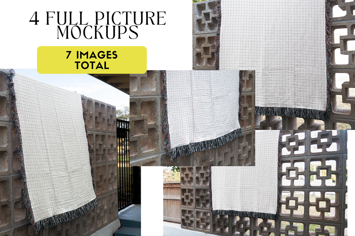 Woven Throw Blanket Mockup - Bundle, a Household Mockup by VisualGrid (Photo 3 of 10)
