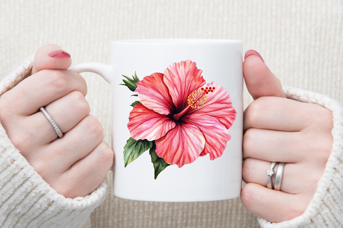 Watercolor Flowers Pink Clipart Set, an Illustration by Sublimation Artist (Photo 5 of 6)