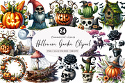 Watercolor Halloween Garden Clipart, an Illustration by SinaCreation (Thumbnail 1 of 5)