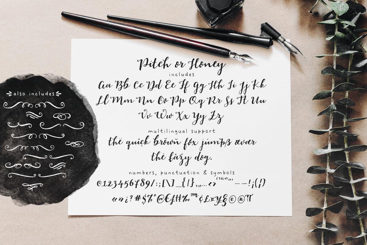 Pitch or Honey font trio preview 2