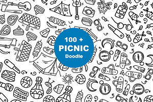 Picnic icon doodle 100 + set, an Outline Icon by foxndeer