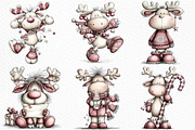 Quirky Christmas Reindeer Clipart, an Illustration by Craft Nest (Thumbnail 3 of 6)