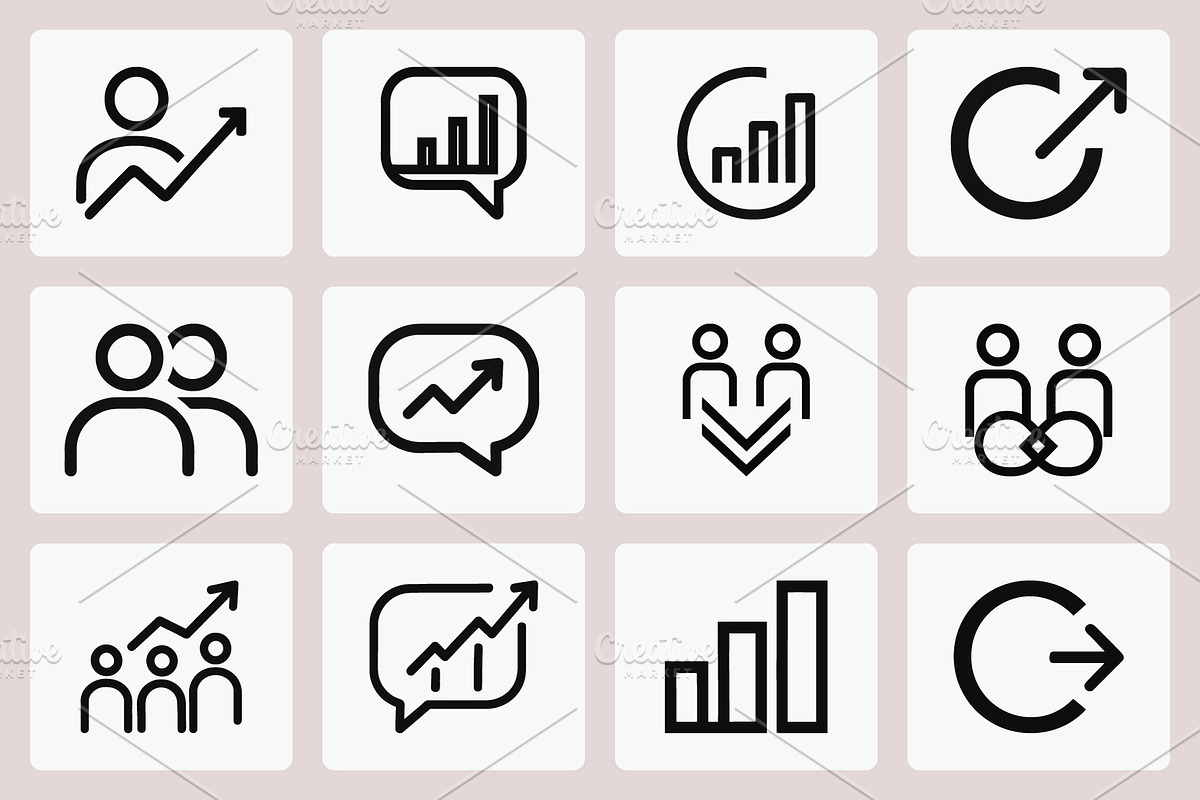 Business Growth Icons, an Outline Icon by Vectorium Studio (Photo 2 of 2)