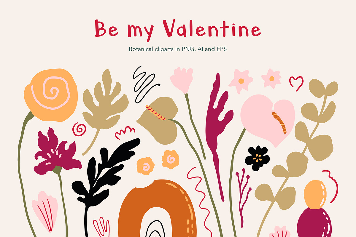 Be my Valentine flowers collection, a Seasonal Illustration by Volha Studio (Photo 7 of 11)