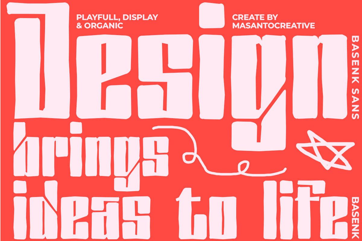 Basenk – Bold Organic Playful Displa, a Sans Serif Font by kangfont Studio (Photo 10 of 10)