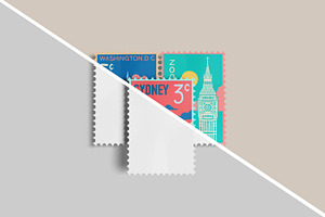 Minimalist Postage Stamp Mockup