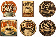 Vintage Coffee Signs Bundle PNG, a Seasonal Illustration by OK Design (Thumbnail 3 of 6)