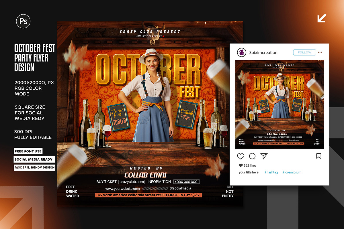 October Fest Flyer Design Template, a Graphic by Shajib Shikder