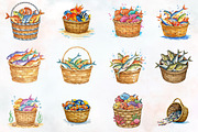 Summer Fish Basket Sublimation Clipa, an Illustration by RobertsArt (Thumbnail 2 of 4)