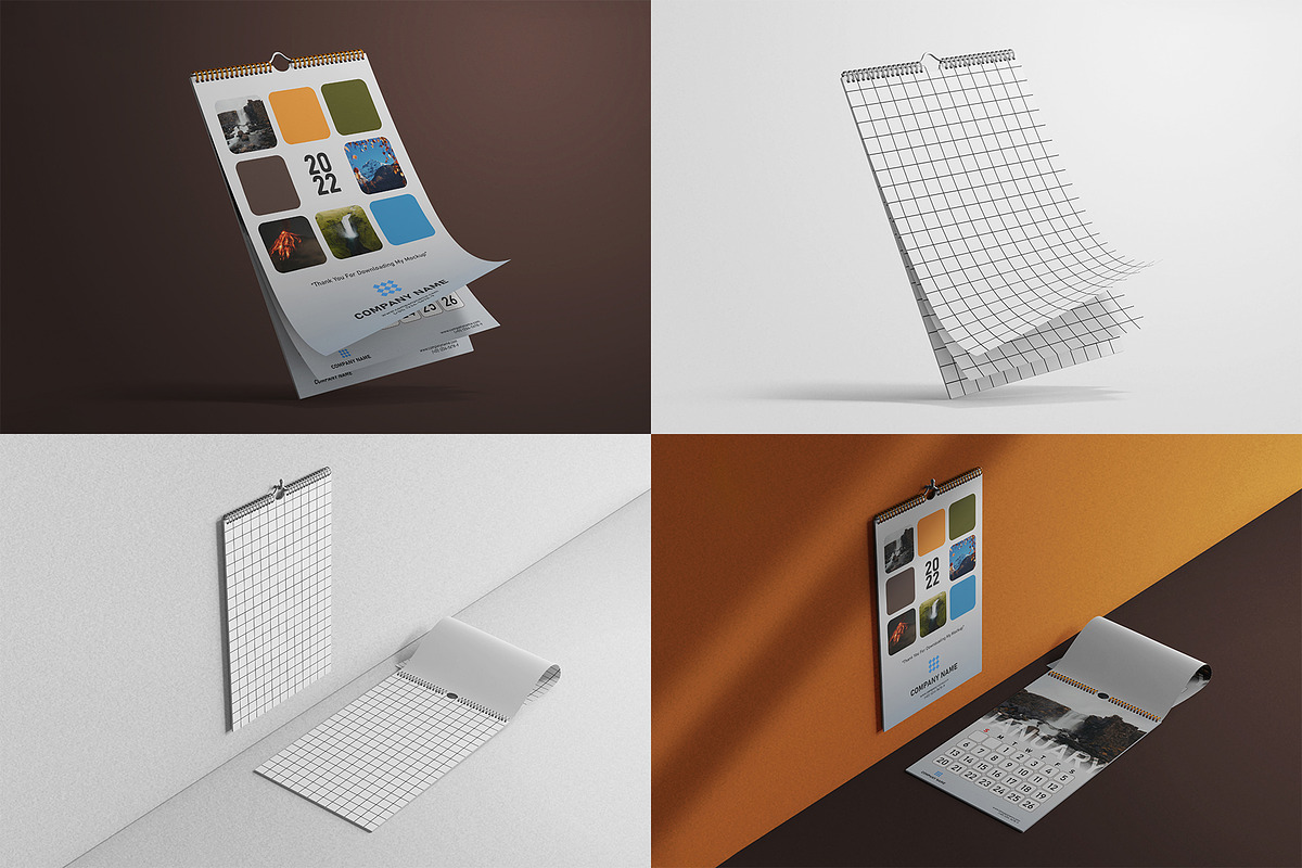 Wire Wall Calendar Mockup Set, a Mockup by Remnand Studio (Photo 7 of 11)