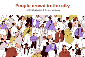 People crowd walking on city street, a Person Illustration by Good Studio