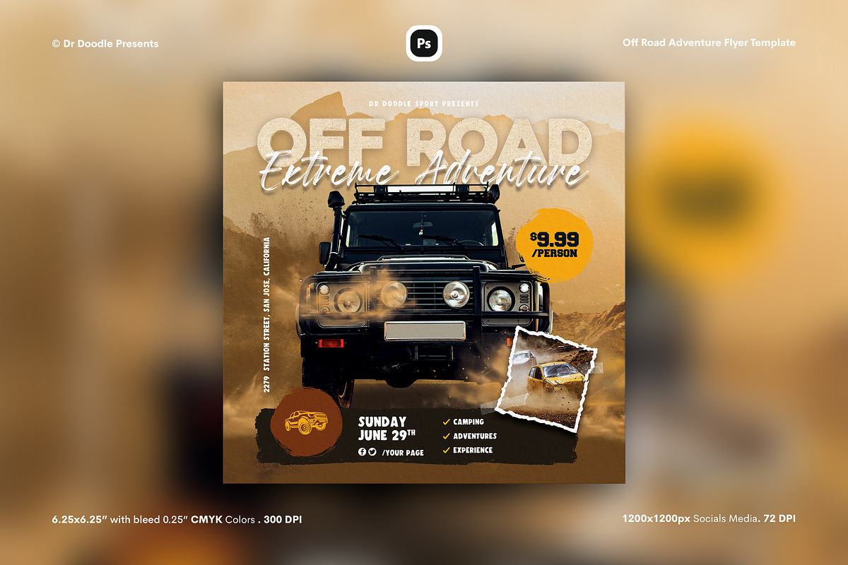Off Road Adventure Flyer, a Flyer Template by iDoodle Studio