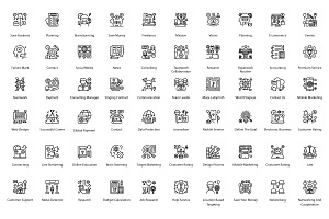 Organization Unique Outline Icons