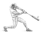 Sketchy baseball drawing set, an Illustration by RasterBird (Thumbnail 10 of 17)