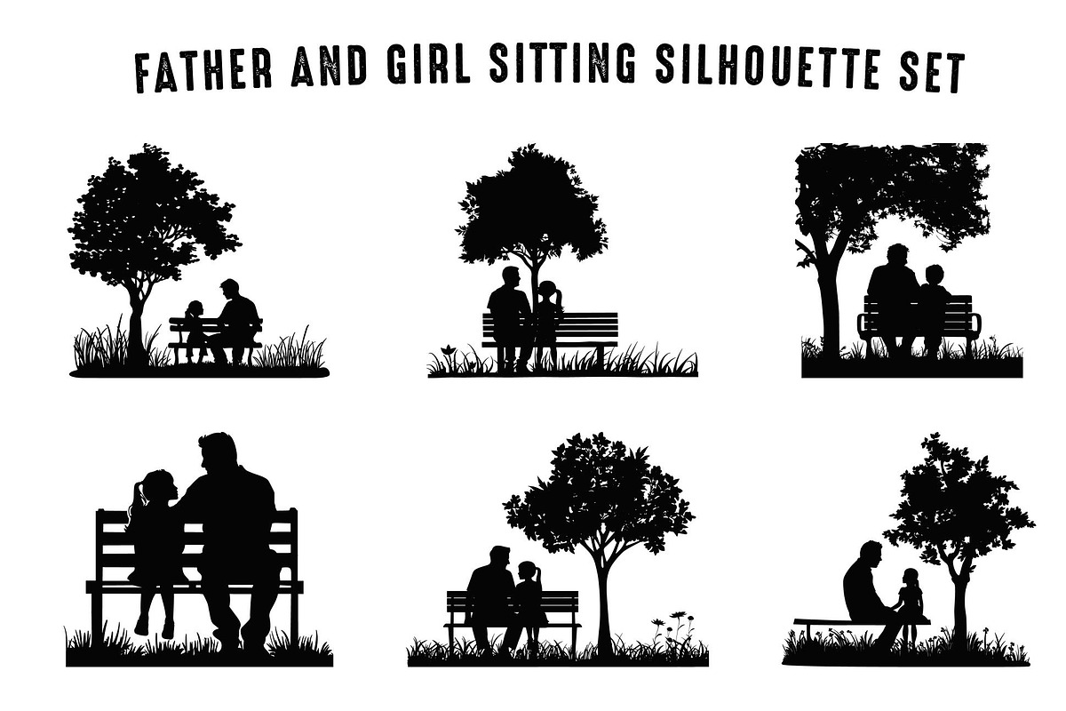 Father and daughter Sitting vector, a Person Illustration by Gfx Expert Team (Photo 3 of 3)