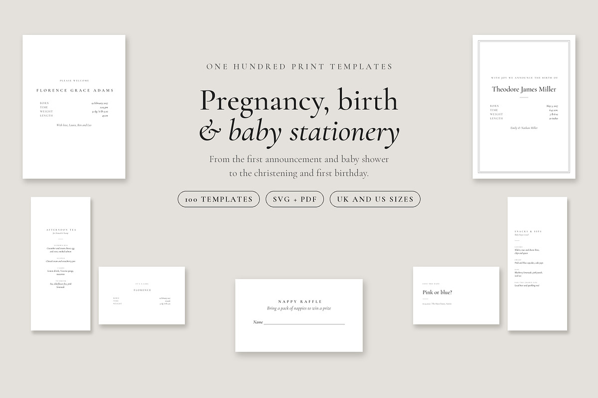 Baby Stationery 100 Templates V3, a Stationery Template by pawellpi (Photo 36 of 36)
