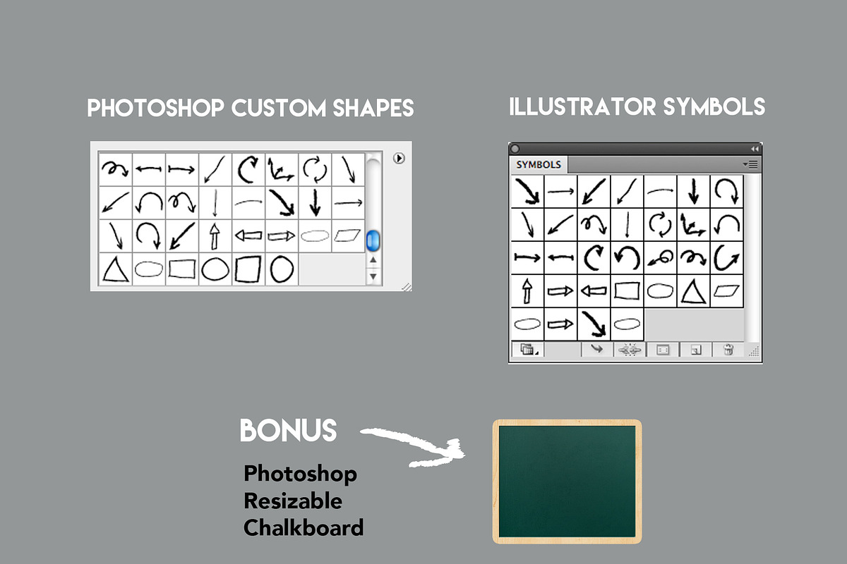 Vector Chalk Arrows and Shapes, a Shape Add-On by vladocar (Photo 2 of 2)
