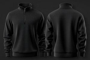 Quarter zip sweater mockup in black, a Photo by Pavel_design