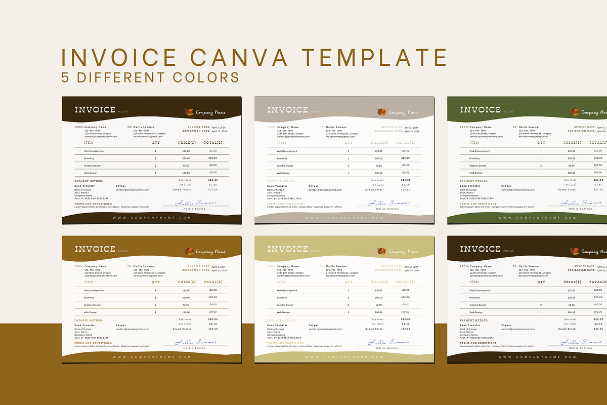 INVOICE CANVA TEMPLATE, a Print Template by The Little Lily Studio (Photo 3 of 5)