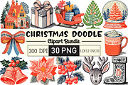 Christmas Doodle Sublimation Clipart, an Illustration by Black Bird Studio (Thumbnail 1 of 6)