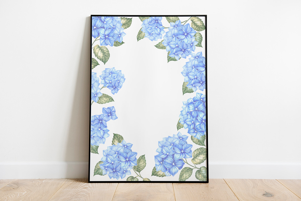 Watercolor Clipart Hydrangea flowers, a Decorative Illustration by Kotkoa (Photo 6 of 12)