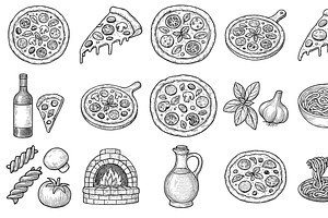 Italian Cuisine Collection, an Object Graphic by nikagraphic