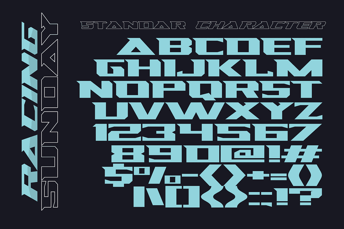 Racing Sunday, a Sans Serif Font by ahweproject (Photo 3 of 9)