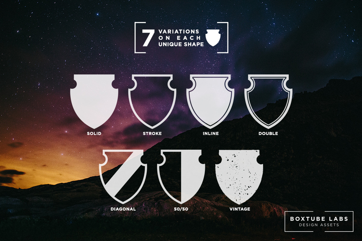 Crest Shapes Mega Pack, a Shape Add-On by BoxTube Labs (Photo 2 of 3)