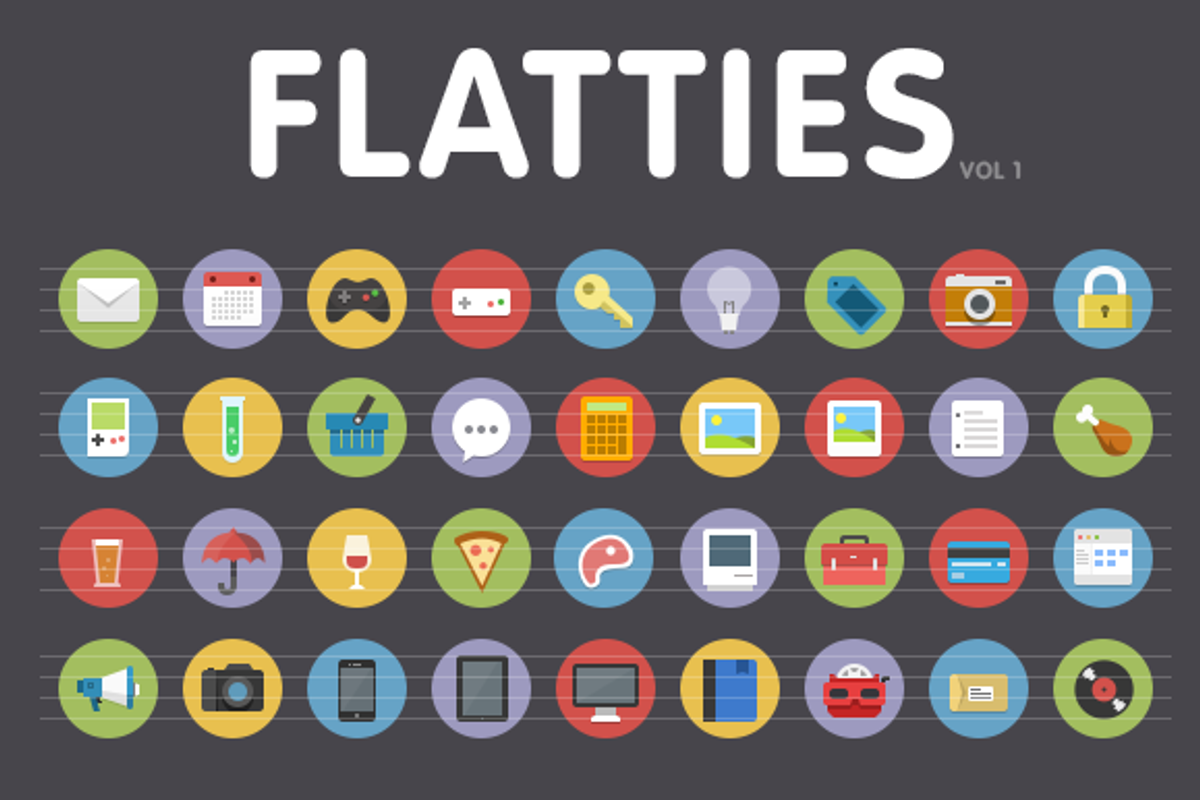 Flatties Vol 1 - flat style icon set