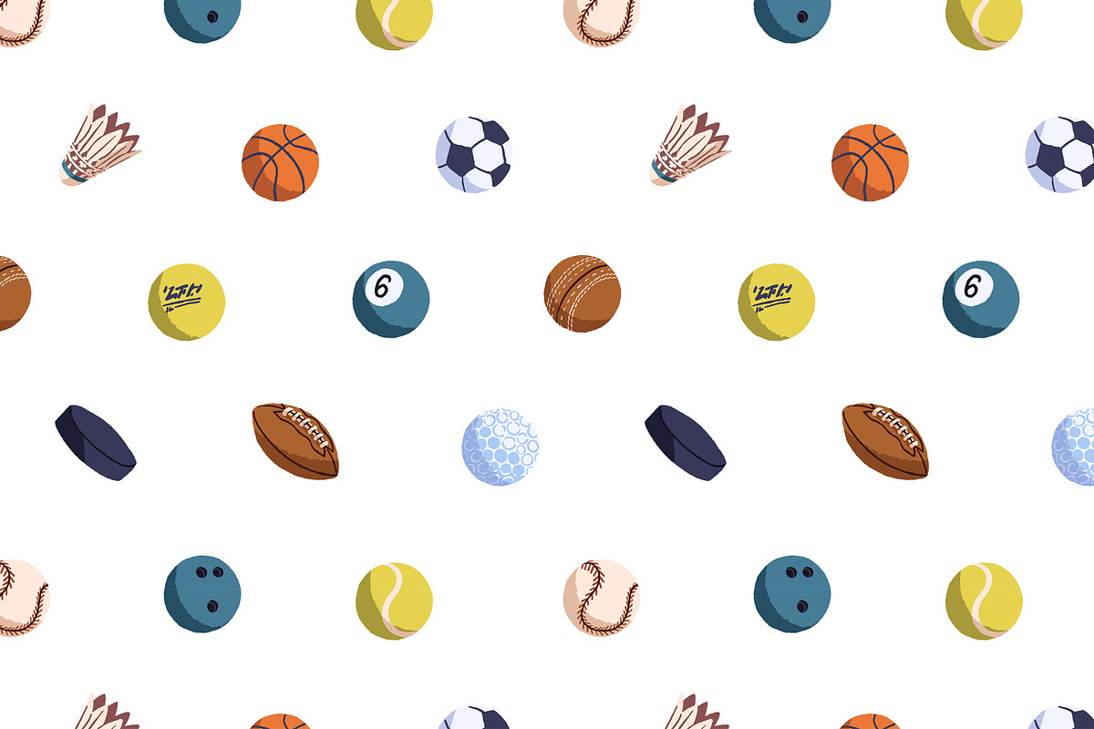 Balls for sports games set, patterns, a Sport Illustration by PaperTrident (Photo 3 of 5)