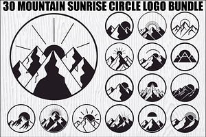 Mountain Sunrise Circle Bundle, an Illustration by Designs_River